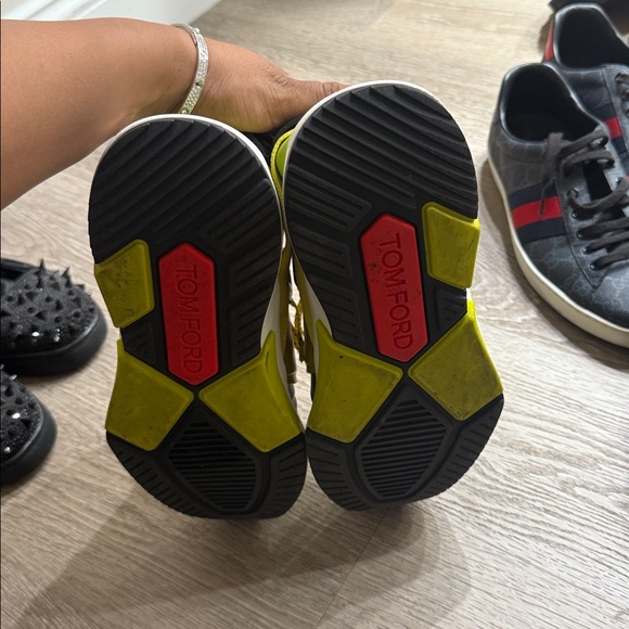 Tom Ford Vibrant Yellow and Black Sneakers